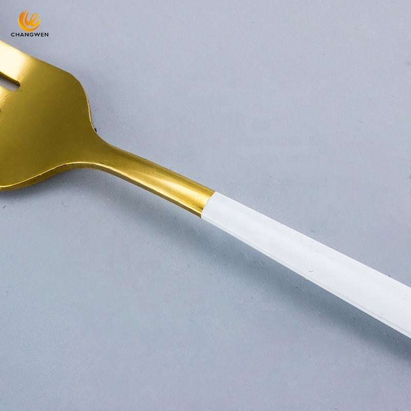 White/Golden (4406)-24 PCs Premium Steel Cutlery Set Apricot